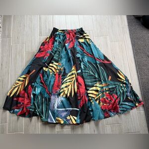 Rachel Roy Tropical Leaves A-Line Maxi Skirt Size Small NWT